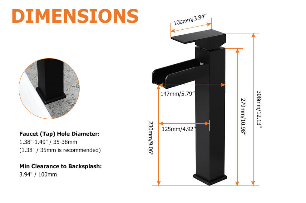 Змішувач для раковини в стилі Модерн Колір - Чорний Матеріал - Латунь SLAVGO 12878