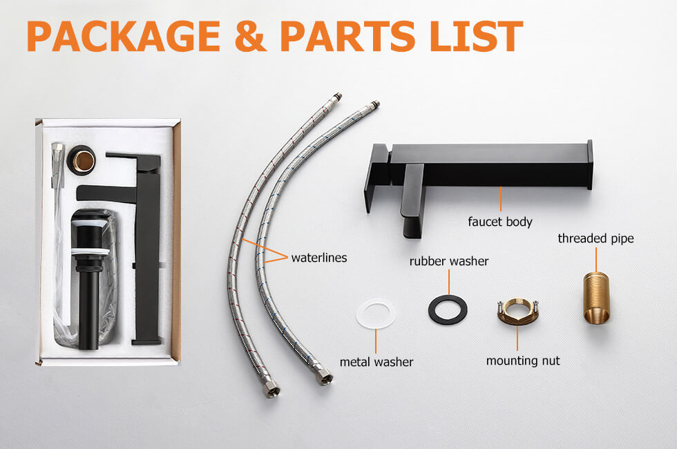 Змішувач для раковини в стилі Модерн Колір - Чорний Матеріал - Латунь SLAVGO 12878