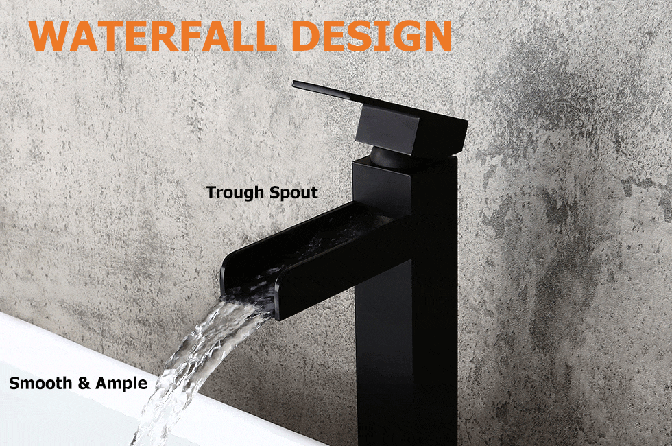 Змішувач для раковини в стилі Модерн Колір - Чорний Матеріал - Латунь SLAVGO 12878