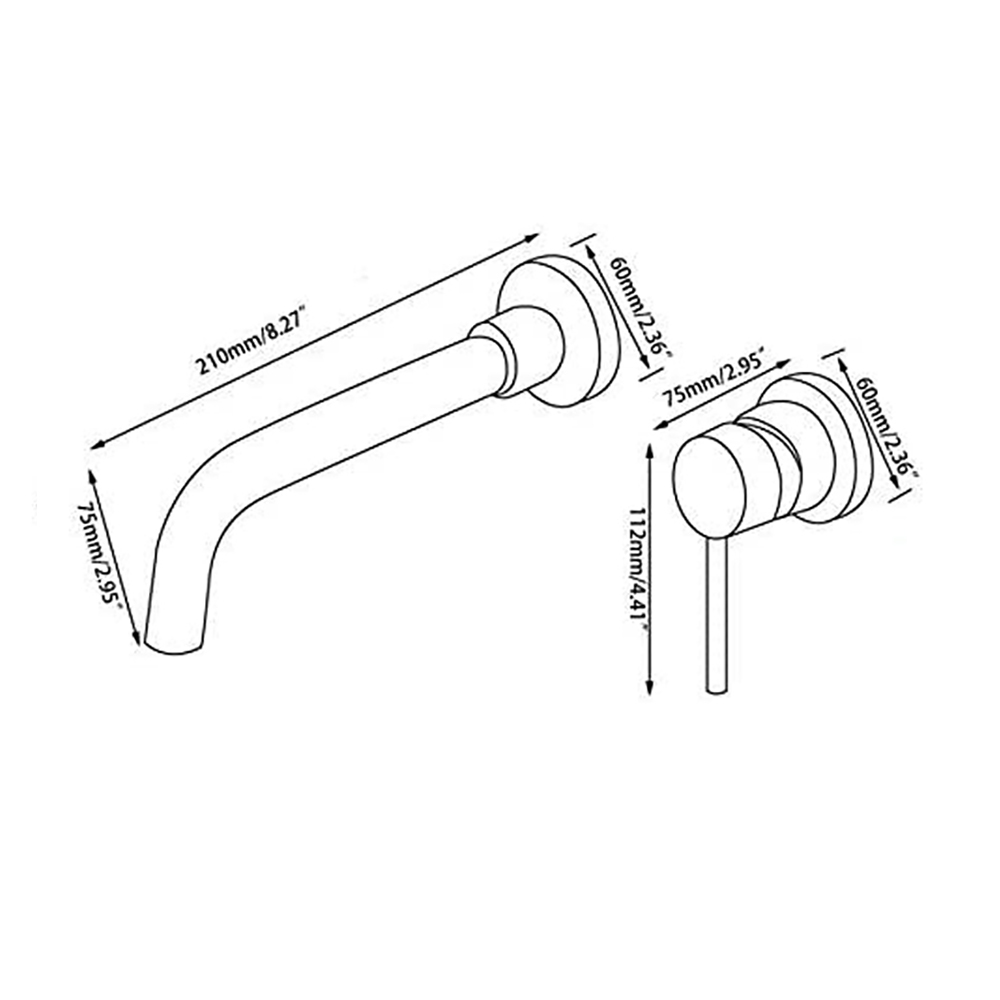 Змішувач для раковини в стилі Модерн Колір - Чорний Матеріал - Латунь SLAVGO 10111