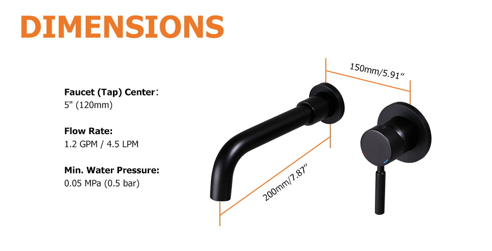 Змішувач для раковини в стилі Модерн Колір - Чорний Матеріал - Латунь SLAVGO 10111