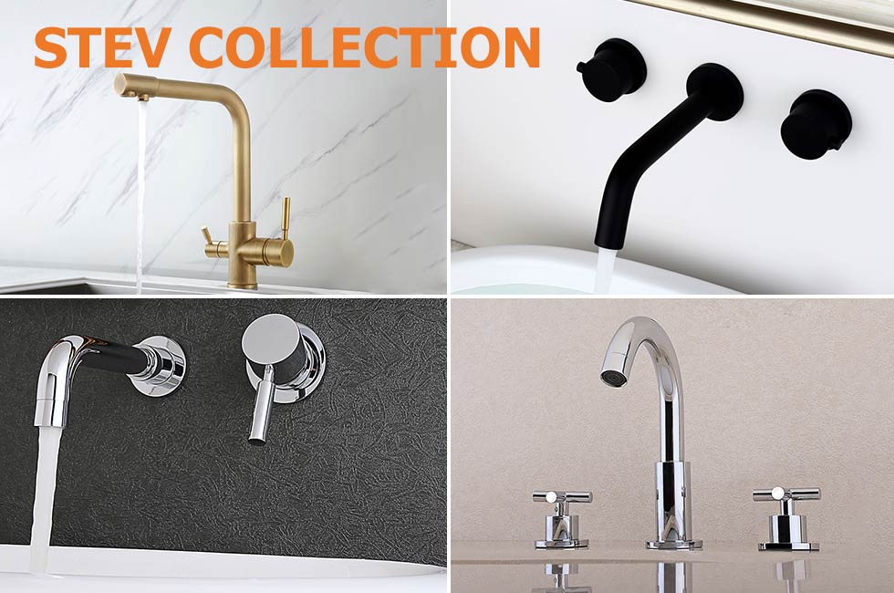 Змішувач для раковини в стилі Модерн Колір - Чорний Матеріал - Латунь SLAVGO 10111