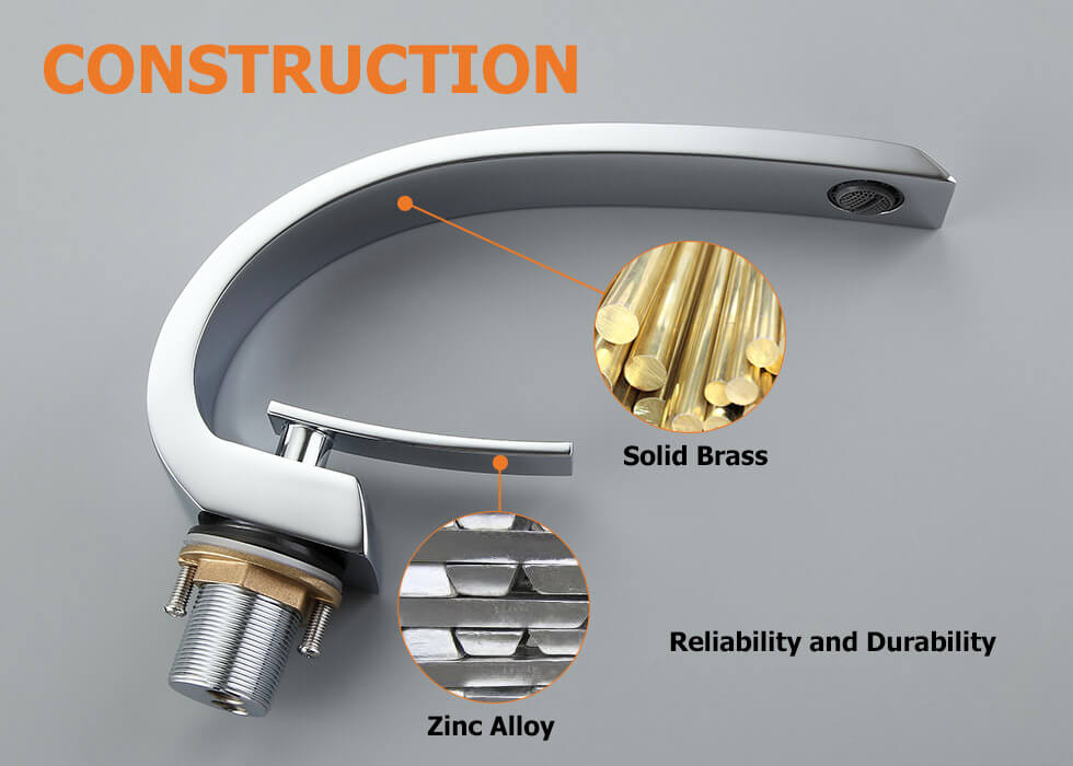 Змішувач для раковини в стилі Модерн Колір - Хром Матеріал - Латунь SLAVGO 12876