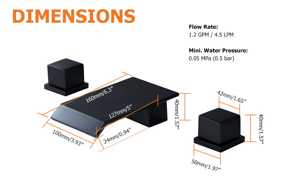 Змішувач для раковини в стилі Модерн Колір - Чорний Матеріал - Латунь SLAVGO 11134