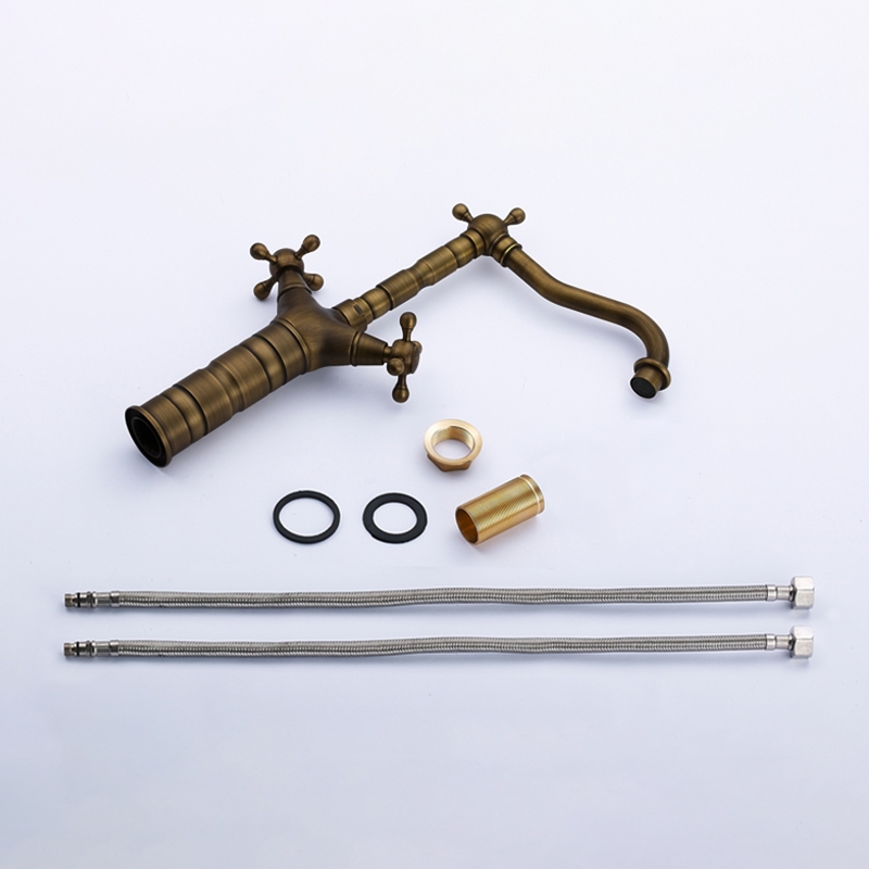 Змішувач для раковини у стилі Традиційний Колір - Антична Латунь Матеріал корпусу - Латунь SLAVGO 11437