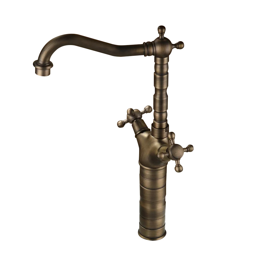 Змішувач для раковини у стилі Традиційний Колір - Антична Латунь Матеріал корпусу - Латунь SLAVGO 11437