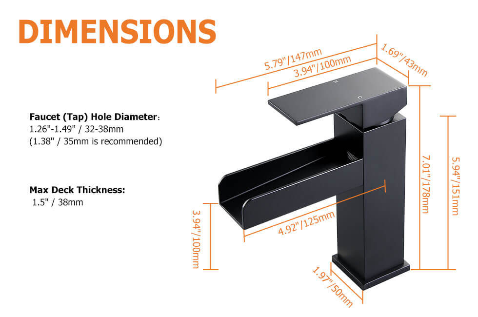Змішувач для раковини в стилі Модерн Колір - Чорний Матеріал - Латунь SLAVGO 12881