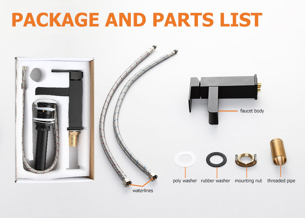 Змішувач для раковини в стилі Модерн Колір - Чорний Матеріал - Латунь SLAVGO 12881