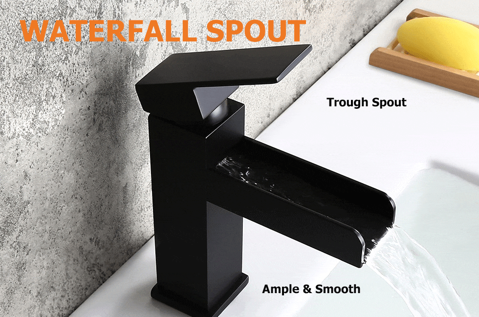 Змішувач для раковини в стилі Модерн Колір - Чорний Матеріал - Латунь SLAVGO 12881