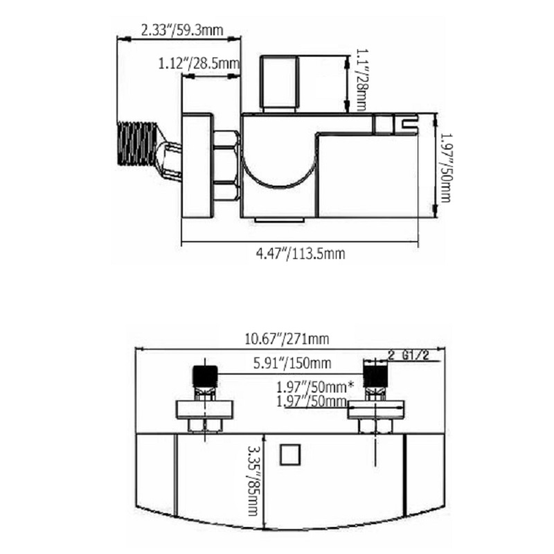 Змішувач для ванни Настінний у стилі Модерн Колір-Хром SLAVGO 10197