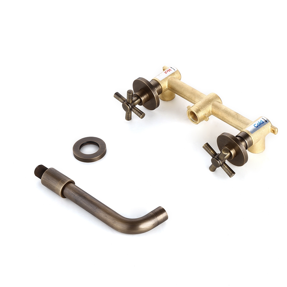 Змішувач для раковини у стилі Традиційний Колір - Антична Латунь Матеріал корпусу - Латунь SLAVGO 10086