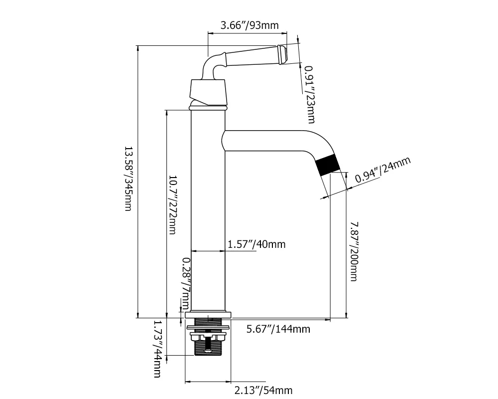 Змішувач для раковини у стилі Традиційний Колір - Чорний & Рожеве Золото Матеріал корпусу - Латунь SLAVGO 32990