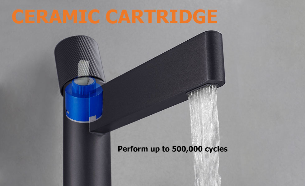 Змішувач для раковини в стилі Модерн Колір - Чорний Матеріал - Латунь SLAVGO 12843