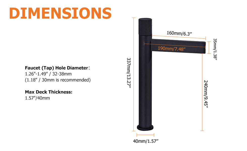 Змішувач для раковини в стилі Модерн Колір - Чорний Матеріал - Латунь SLAVGO 12843