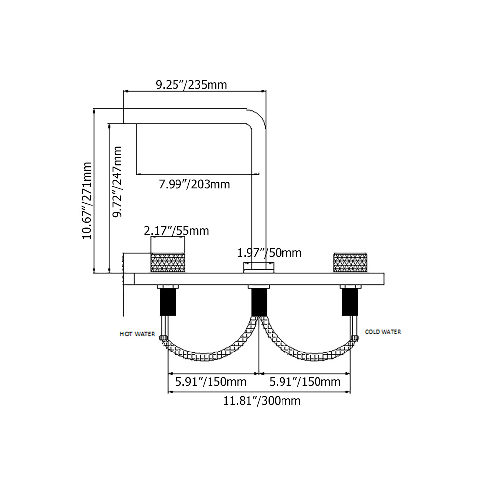 Змішувач для раковини у стилі Модерн Колір - Чорний & Рожеве Золото Матеріал корпусу - Латунь SLAVGO 34530