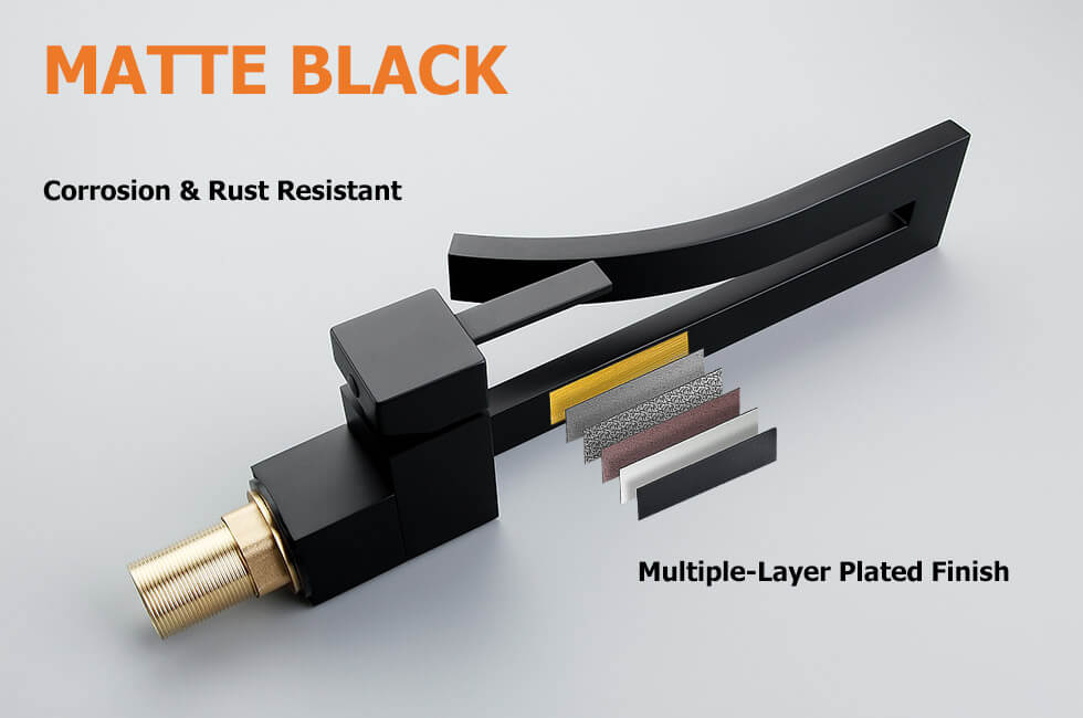 Змішувач для раковини в стилі Модерн Колір - Чорний Матеріал - Латунь SLAVGO 10556