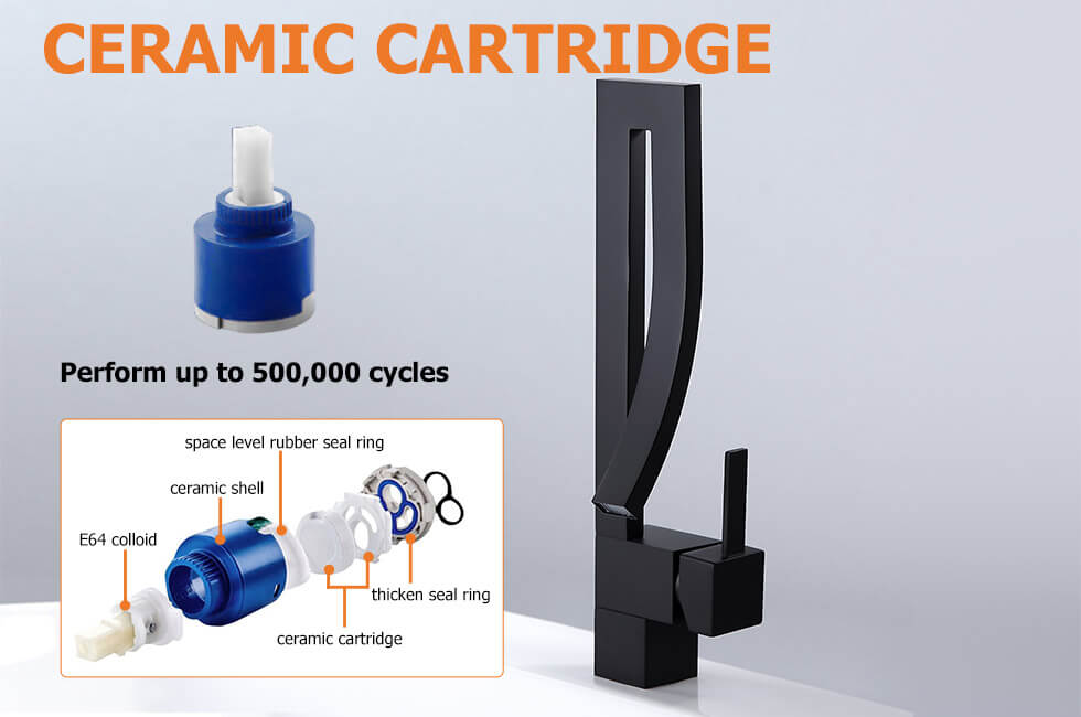 Змішувач для раковини в стилі Модерн Колір - Чорний Матеріал - Латунь SLAVGO 10556