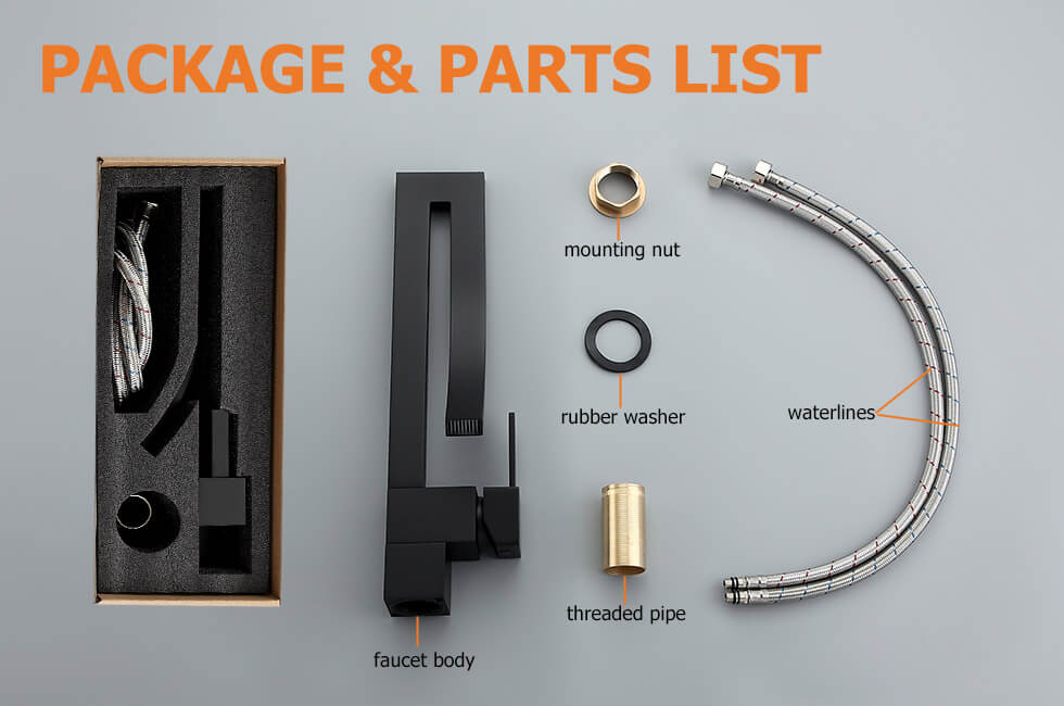 Змішувач для раковини в стилі Модерн Колір - Чорний Матеріал - Латунь SLAVGO 10556