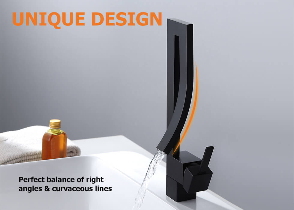 Змішувач для раковини в стилі Модерн Колір - Чорний Матеріал - Латунь SLAVGO 10556