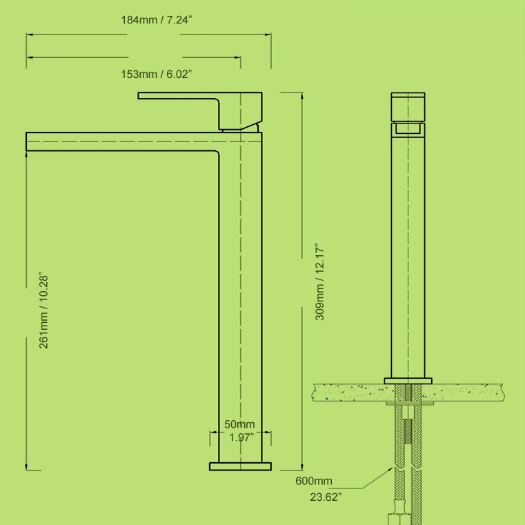 Змішувач для раковини в стилі Модерн Колір - Хром Матеріал - Латунь SLAVGO 10771