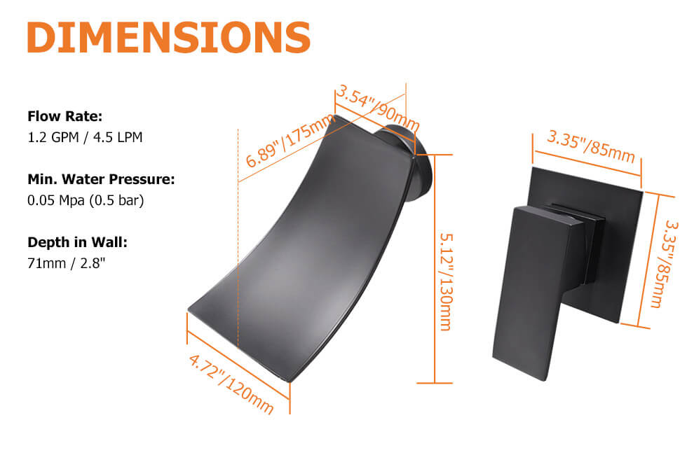 Змішувач для раковини в стилі Модерн Колір - Чорний Матеріал - Латунь SLAVGO 10028