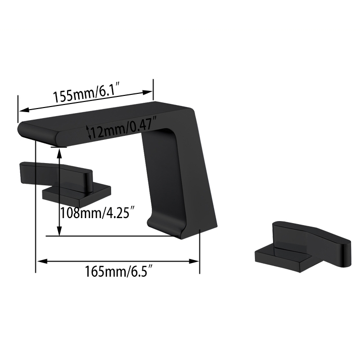 Змішувач для раковини в стилі Модерн Колір - Чорний Матеріал - Латунь SLAVGO 10393