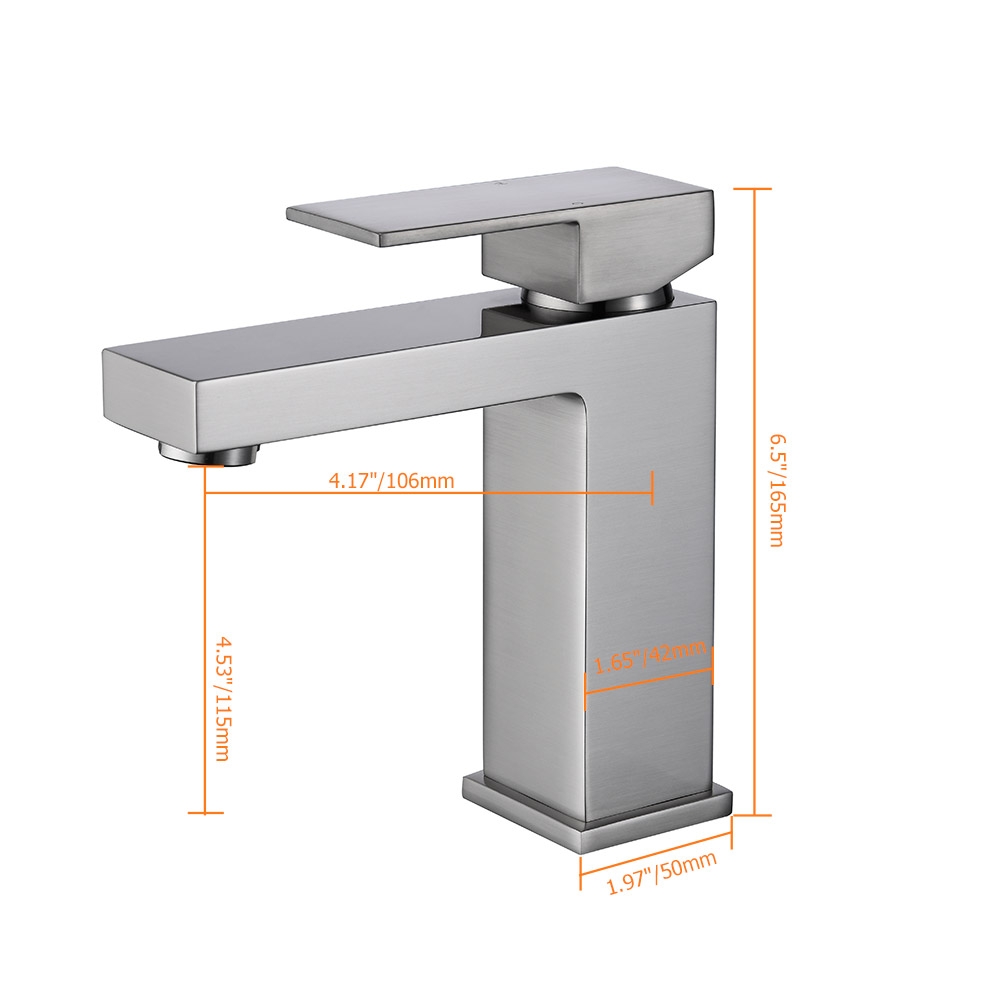 Змішувач для раковини у стилі Модерн Колір - Матовий Нікель Матеріал корпусу - Латунь SLAVGO 12327