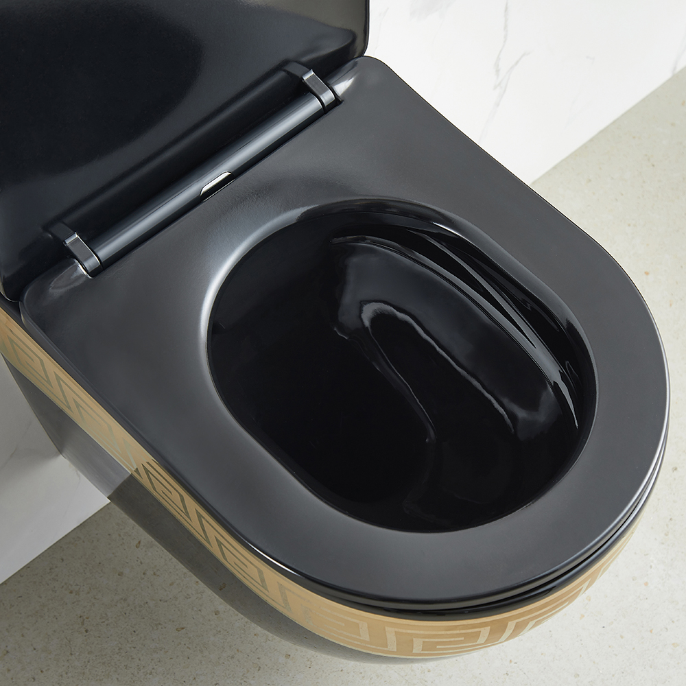 Унітаз Підвісний Чорний & Золотий обід SLAVGO 34944