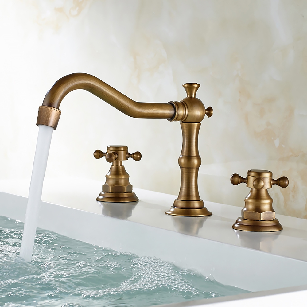 Змішувач для раковини у стилі Традиційний Колір - Антична Латунь Матеріал корпусу - Латунь SLAVGO 11398