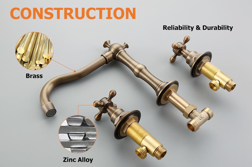 Змішувач для раковини у стилі Традиційний Колір - Антична Латунь Матеріал корпусу - Латунь SLAVGO 11398