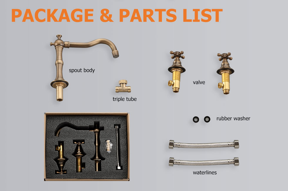 Змішувач для раковини у стилі Традиційний Колір - Антична Латунь Матеріал корпусу - Латунь SLAVGO 11398