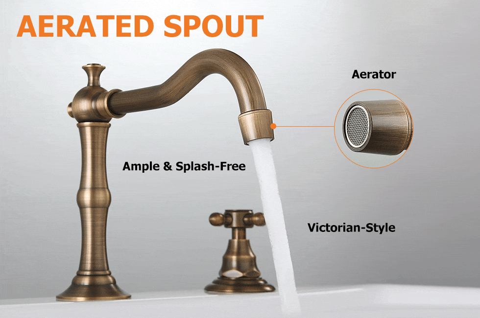 Змішувач для раковини у стилі Традиційний Колір - Антична Латунь Матеріал корпусу - Латунь SLAVGO 11398