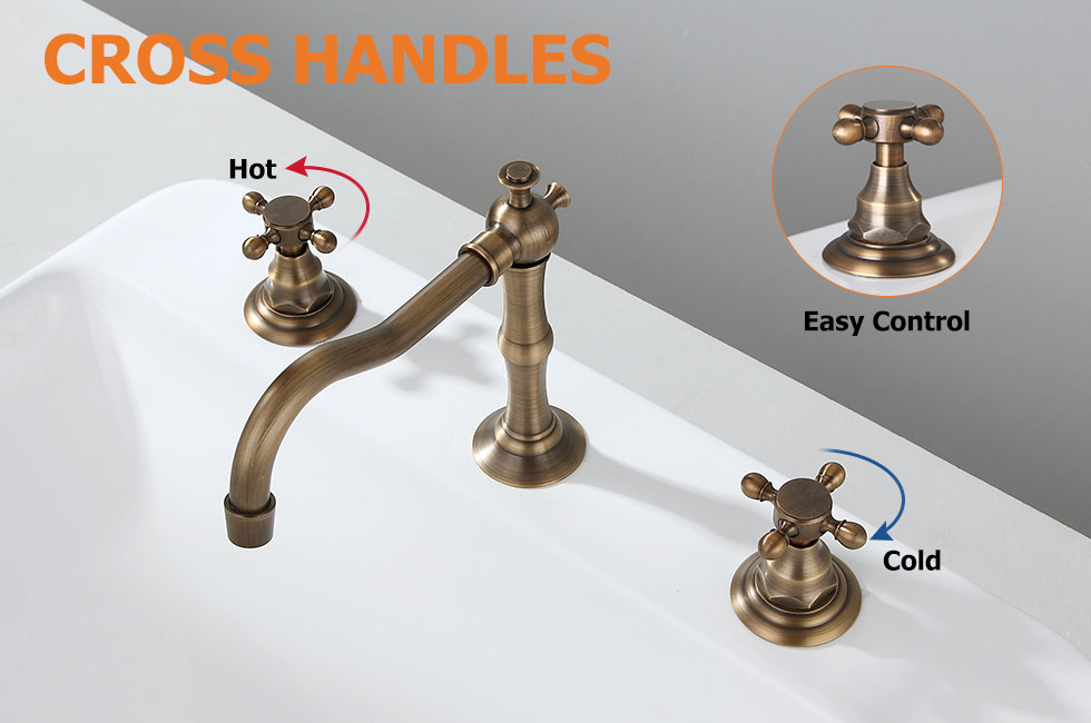 Змішувач для раковини у стилі Традиційний Колір - Антична Латунь Матеріал корпусу - Латунь SLAVGO 11398