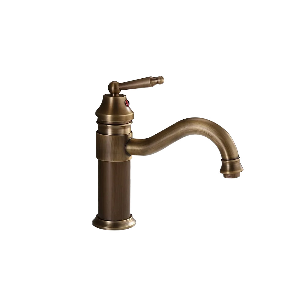 Змішувач для раковини у стилі Традиційний Колір - Антична Латунь Матеріал корпусу - Латунь SLAVGO 39313