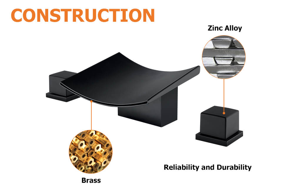 Змішувач для раковини в стилі Модерн Колір - Чорний Матеріал - Латунь SLAVGO 12181