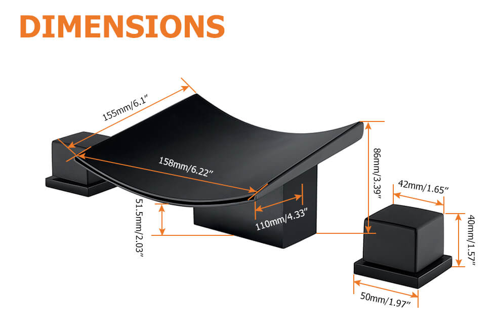 Змішувач для раковини в стилі Модерн Колір - Чорний Матеріал - Латунь SLAVGO 12181