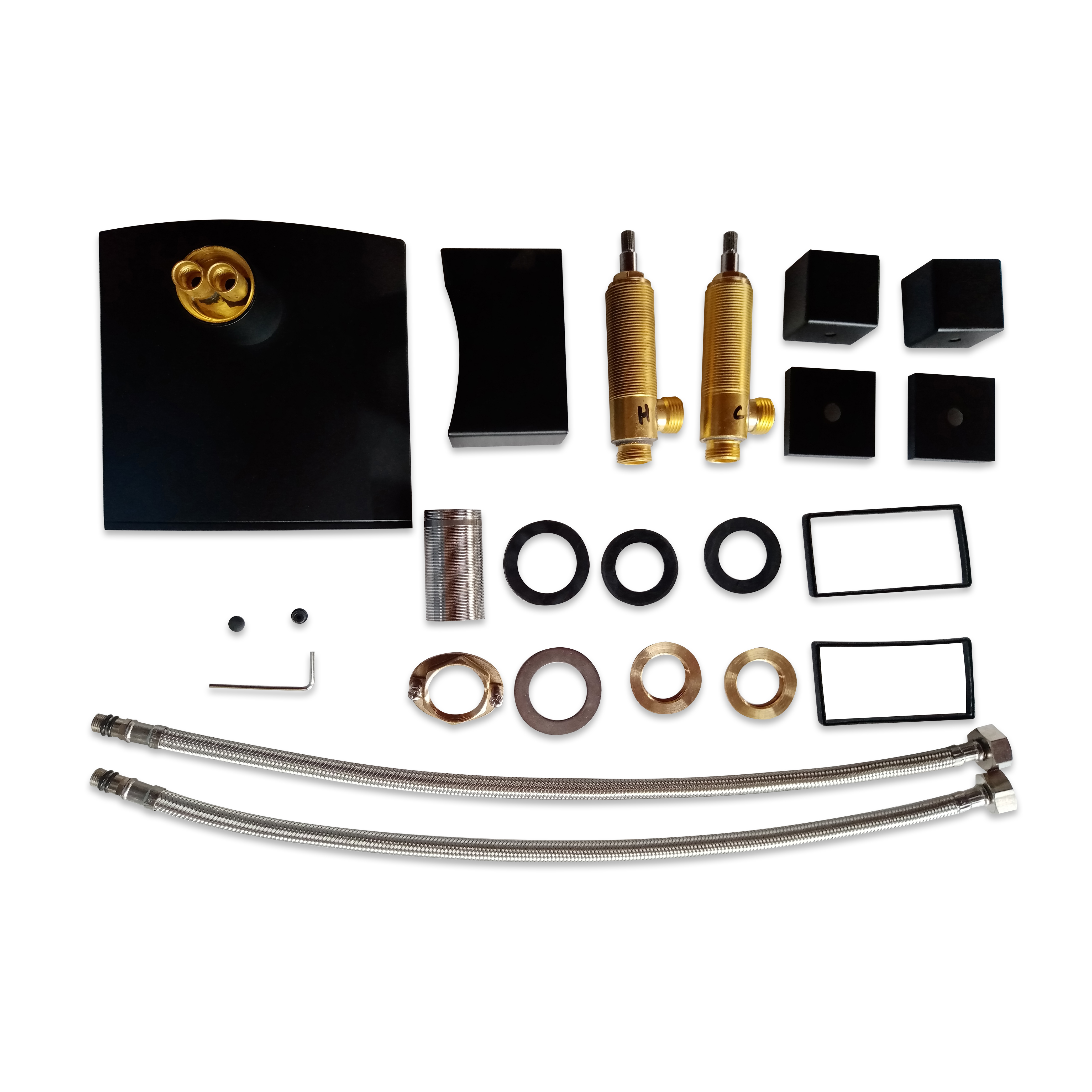 Змішувач для раковини в стилі Модерн Колір - Чорний Матеріал - Латунь SLAVGO 12181