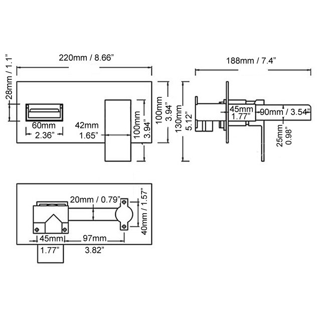 Змішувач для раковини в стилі Модерн Колір - Хром Матеріал - Латунь SLAVGO 10072