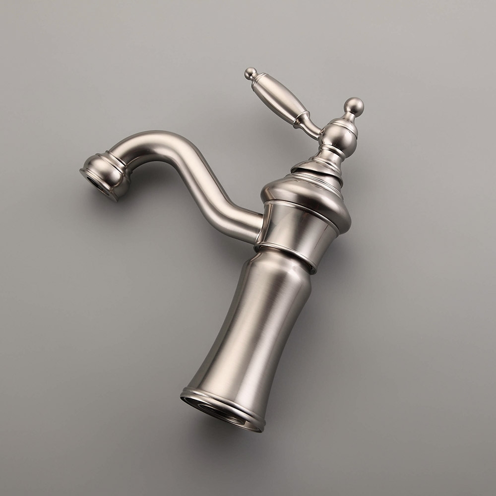 Змішувач для раковини у стилі Традиційний Колір - Матовий Нікель Матеріал корпусу - Латунь SLAVGO 10519