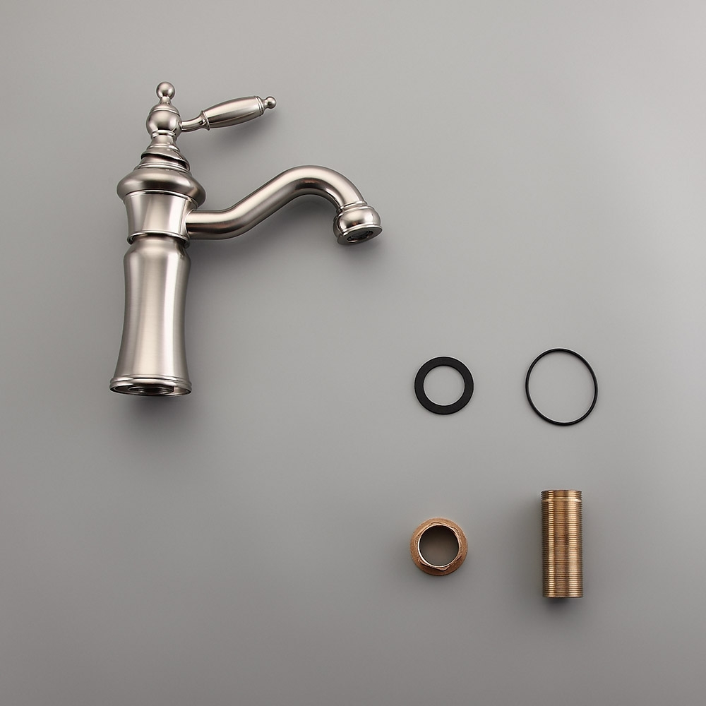 Змішувач для раковини у стилі Традиційний Колір - Матовий Нікель Матеріал корпусу - Латунь SLAVGO 10519