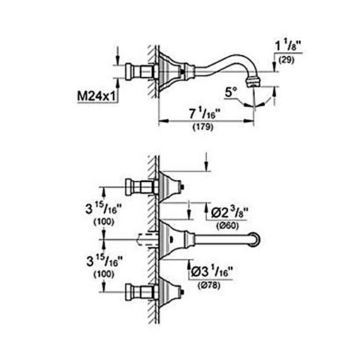 Змішувач для раковини у стилі Традиційний Колір - Антична Латунь Матеріал корпусу - Латунь SLAVGO 10109