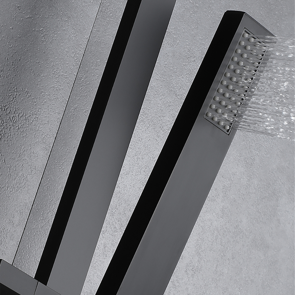 Душова Система з тропічним душем у стилі Модерн Колір - Чорний Тип установки - Стельовий монтаж SLAVGO 41613