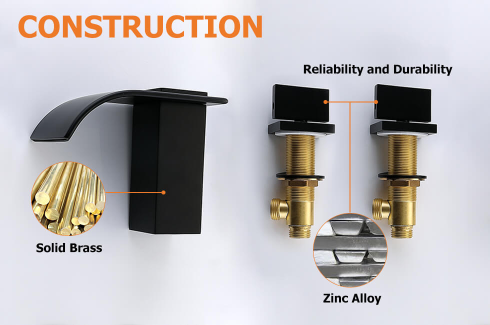 Змішувач для раковини в стилі Модерн Колір - Чорний Матеріал - Латунь SLAVGO 12205