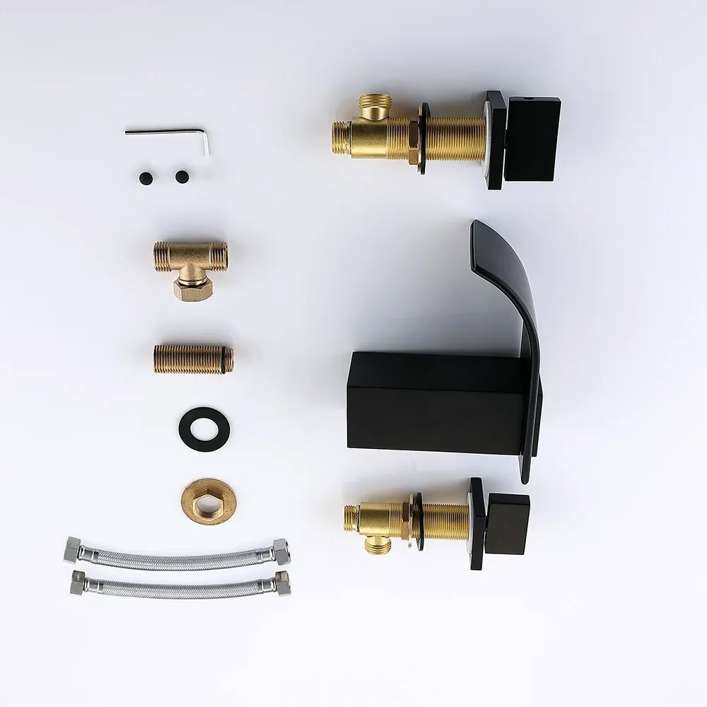 Змішувач для раковини в стилі Модерн Колір - Чорний Матеріал - Латунь SLAVGO 12205