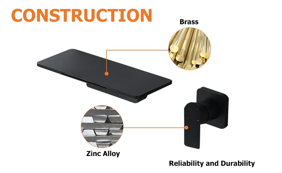 Змішувач для раковини в стилі Модерн Колір - Чорний Матеріал - Латунь SLAVGO 12844