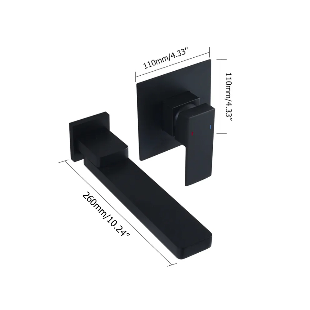 Змішувач для раковини в стилі Модерн Колір - Чорний Матеріал - Латунь SLAVGO 12756