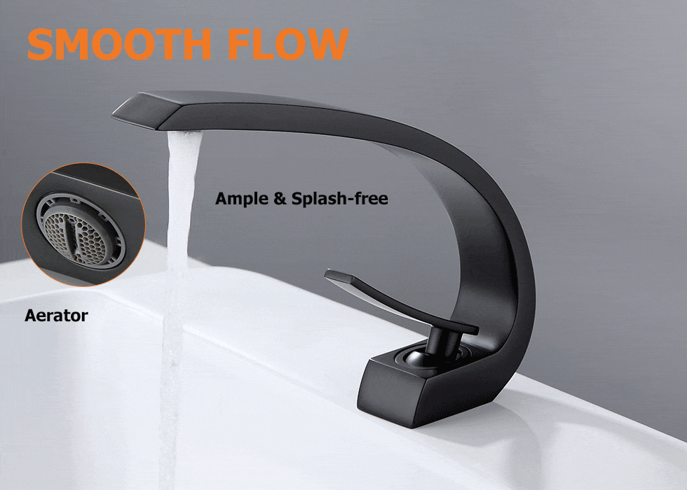 Змішувач для раковини в стилі Модерн Колір - Чорний Матеріал - Латунь SLAVGO 12903