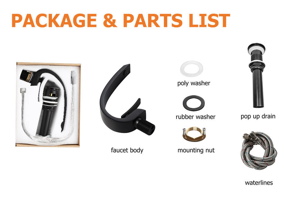 Змішувач для раковини в стилі Модерн Колір - Чорний Матеріал - Латунь SLAVGO 12903